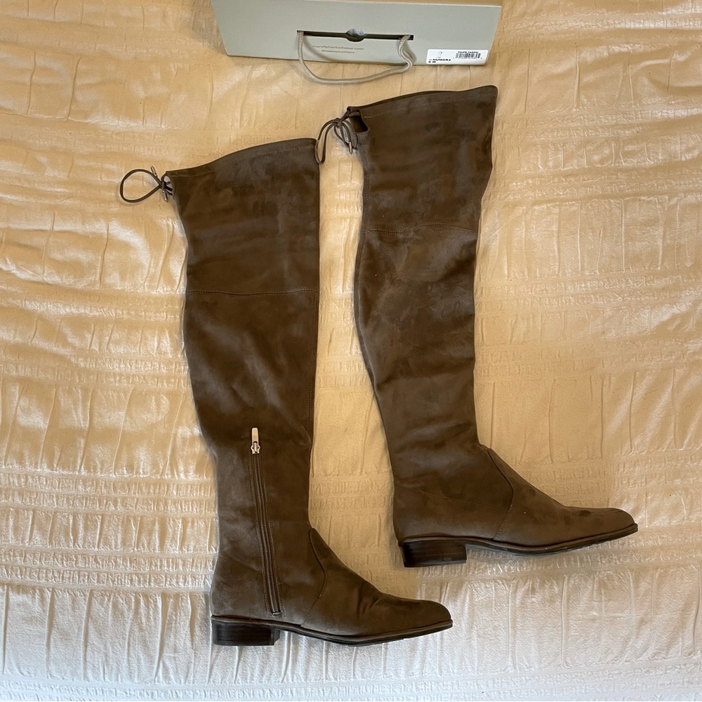 Suede Over the Knee Boots, Wide Calf